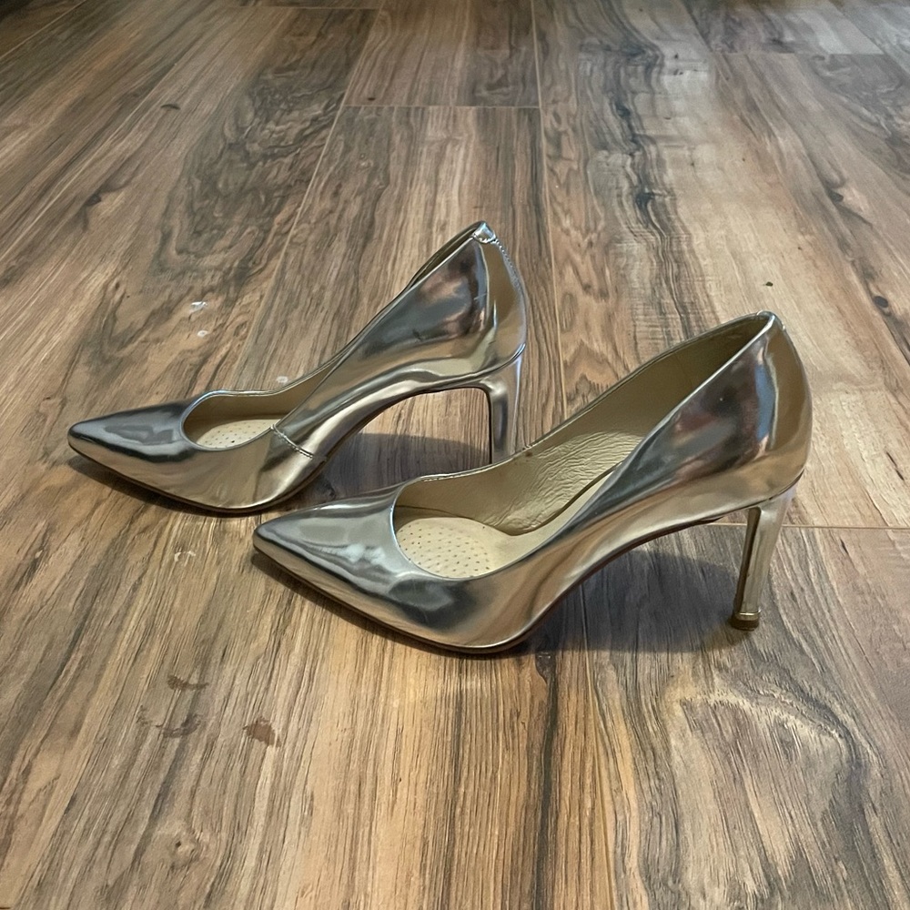 Kenneth Cole Silver Stiletto Heels